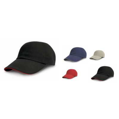 Result Headwear schwere Baumwollbohrer pro-style cap rc010p-sandwich Spitzen uni