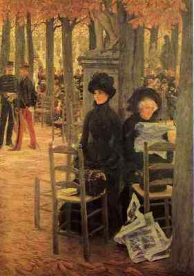 Blechschild Corot Tissot James Jacques ohne Mitgift aka Sonntag im Luxembou
