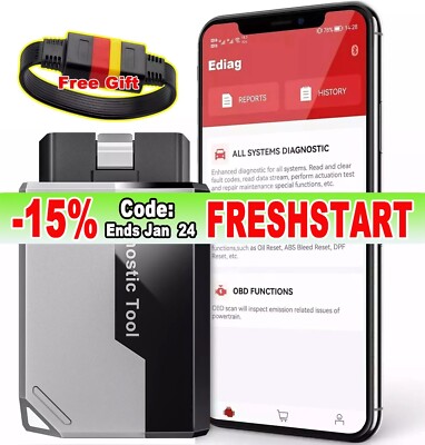 2025 Kingbolen Ediag Elite OBD2 Car Diagnostic Tool Bluetooth Scanner All System