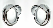 Pair Chrome Gauge Covers w/ Visor/Hood, Small Classic for Peterbilt 1987-05 