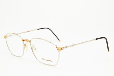 Vintage Derapage S2 Rechteckbrille 90er Silber Gold zweifarbig Metall