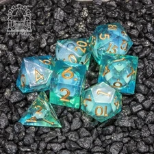 Sage's Kindred Souls Liquid Core Sharp Edge Resin Dice Set | Dnd Dice RPG Dice
