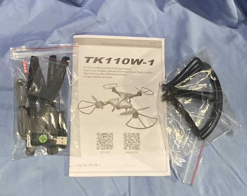 2.4G 6Axis Gyroscope TK110W-1 Folding RC Quadcopter Drone W/0.3MP WIFI Camera - Image 4 of 4