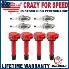 Set of 4 Energy Ignition Coil & Spark Plug For 2006-2011 Honda Civic 1.8L UF582