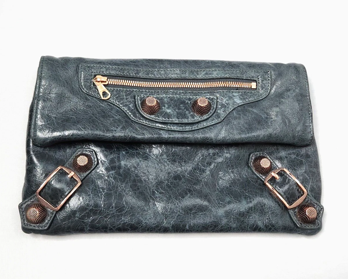Balenciaga Iconic Envelope Classic Clutch Bag Leather Handbag 12