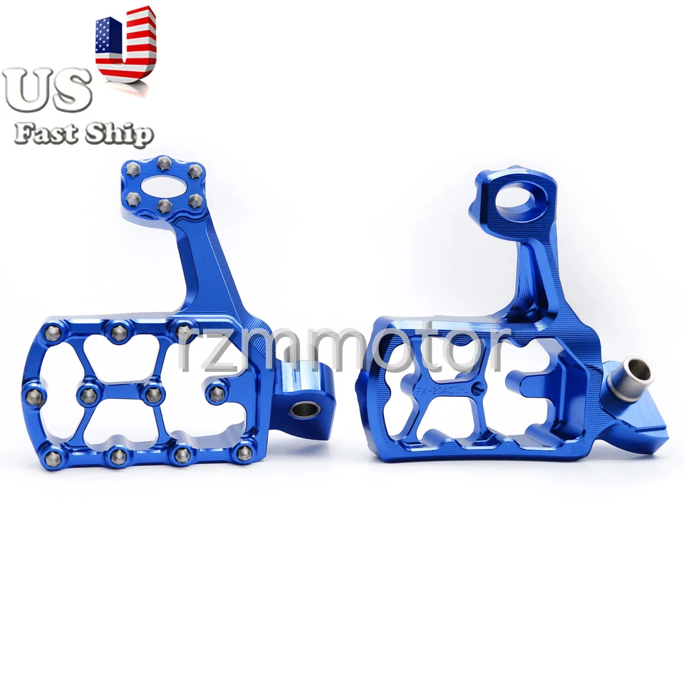 Para Yamaha WR250X 08-11 YZ85 98 99 00-17 CNC Pivote Suciedad Pies Reposapiés Azul Foto 3 de 4