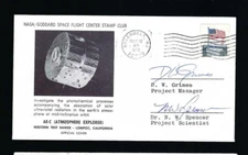 D. W. Grimes & N. W. Spencer signed cover NASA Atmosphere Explorer Mngr. & Scien