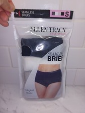ELLEN TRACY ESSENTIALS Small 4 Pack Seamless Brief Panties 4 Colors NEW In Pk
