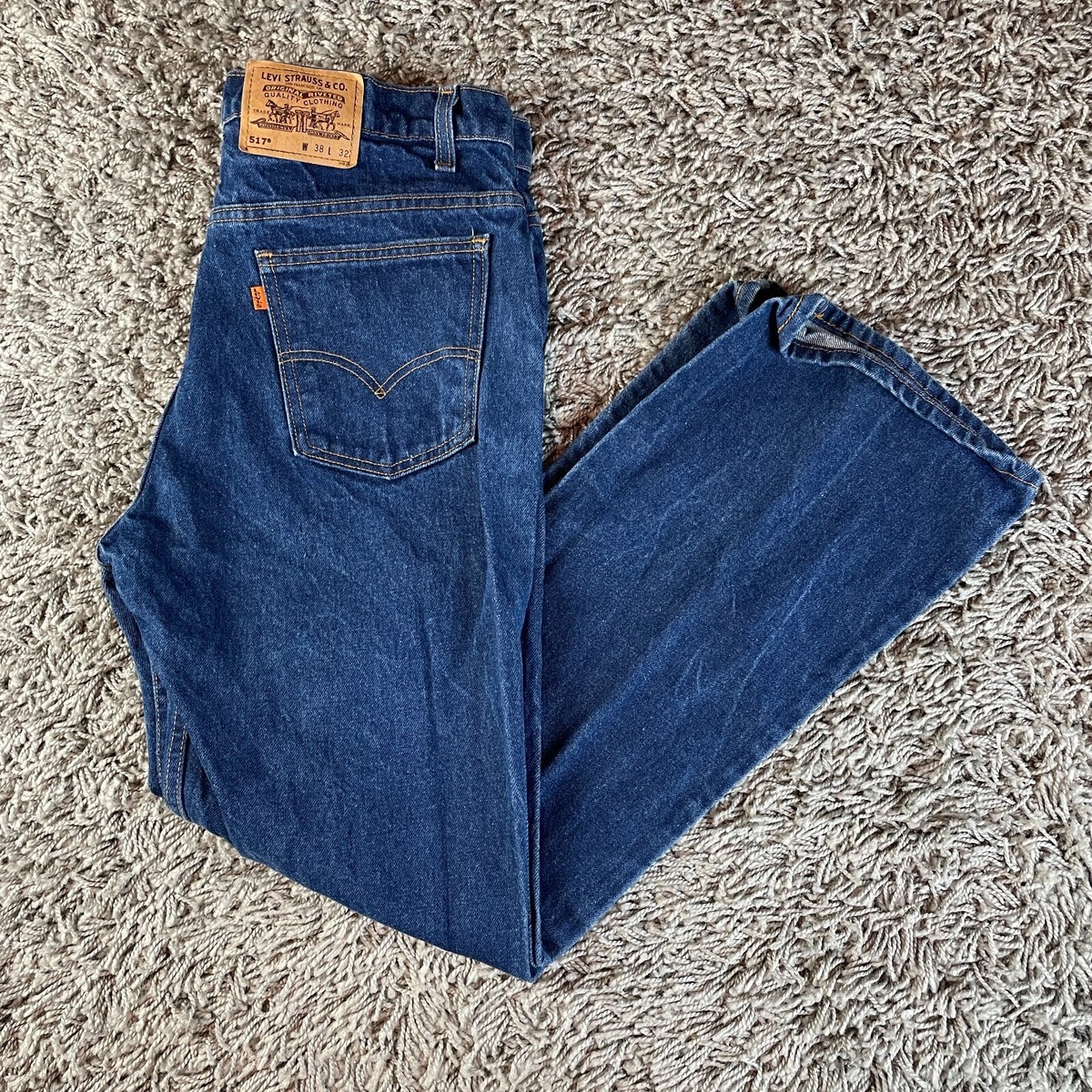 aaa8123です Vintage Levis Jeans Mens 38x32 Blue 517 Bootcut Orange Tab