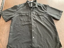 Men's Size XL AXIS Silk Shirt Short Sleeve Black