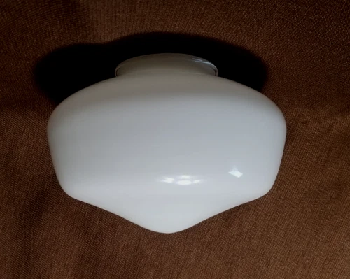 VTG Industrial Schoolhouse Ceiling Light Milk Glass Globe Lamp Shade 4” Fitter