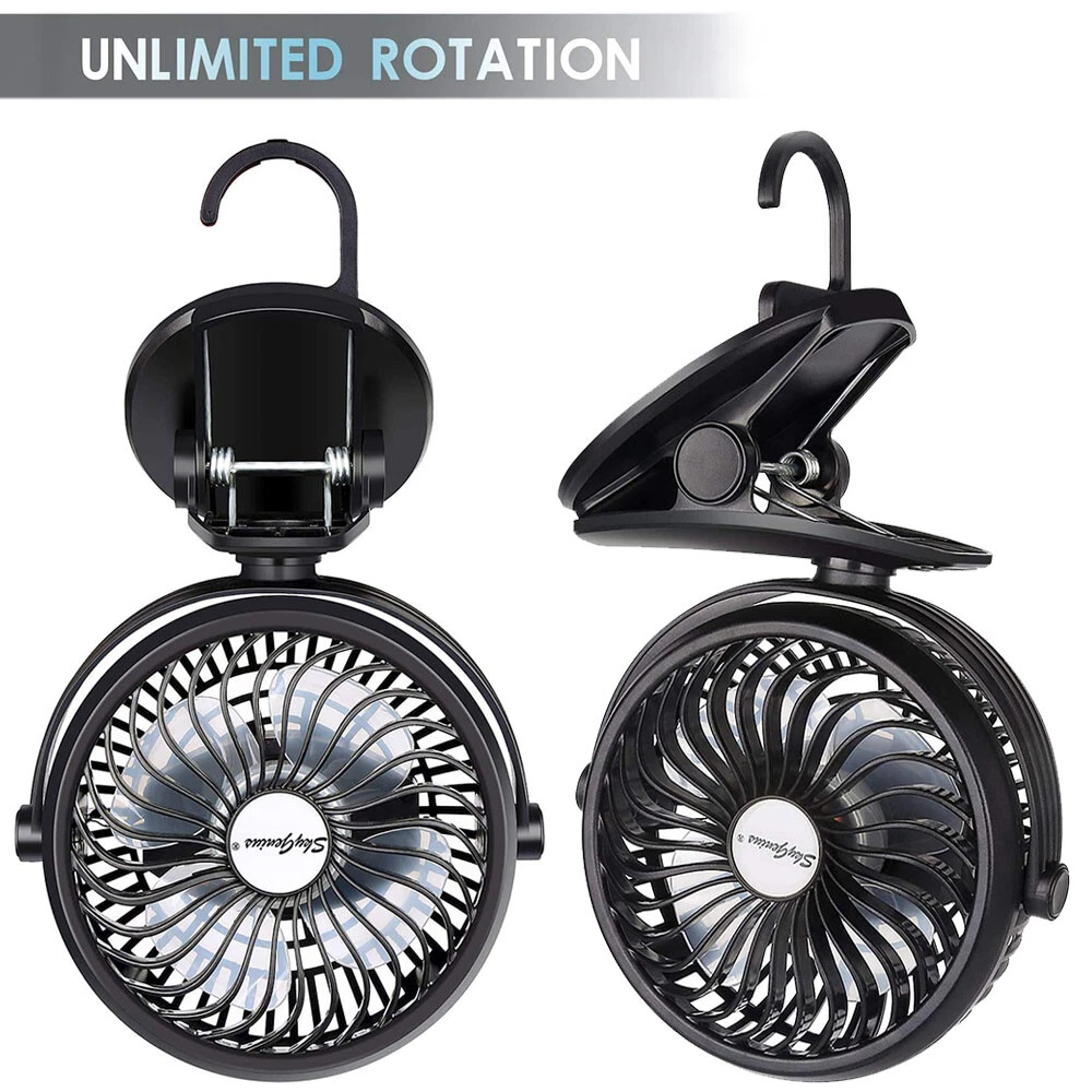 Battery Operated Electric Mini Fan Rechargeable Clip Stroller Desk Hanging  Fan | eBay