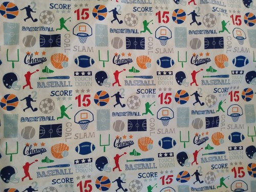 Sears CRB Kids Twin Reversible Sports Comforter & SHEET SET POLYESTER 3 PIECE - Picture 3 of 6