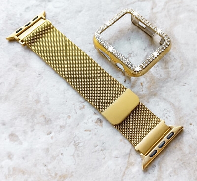 Gold Milanese Band Cover for Apple Watch Ultra 49mm 45mm