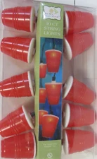 RED Decorative String Light Set 10Ct End to End Connection  8.5Ft Cord