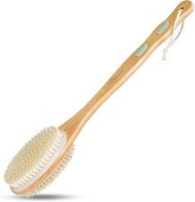 Premium Natural Bristle Wooden Bath Shower Body Back Dry Skin Brush Spa Scrubber