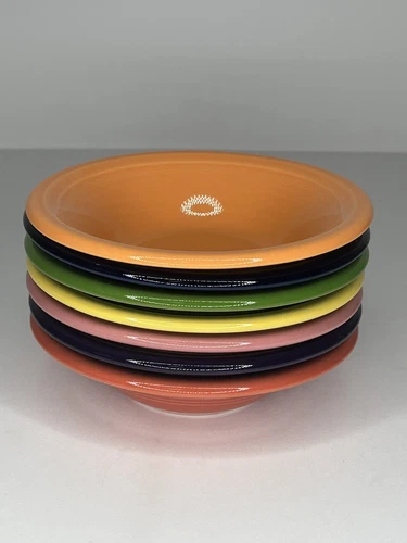 Fiesta Ware Cereal Bowl Mixed Colors SET 7 Stackable Soup Dessert Fiestaware