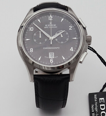 EDOX WCR Classic Chronograph 10101 Herrenuhr in Stahl Quarz!