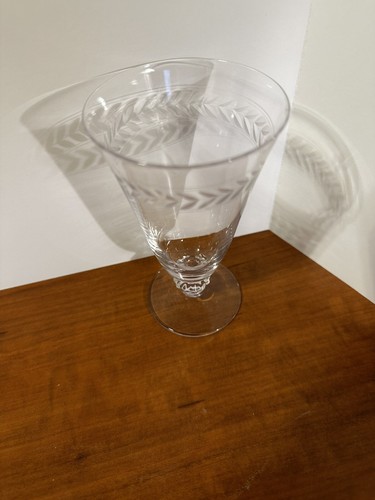 Fostoria Etched Holly Pear Shaped Juice Glasses Set of 5 - Picture 7 of 11