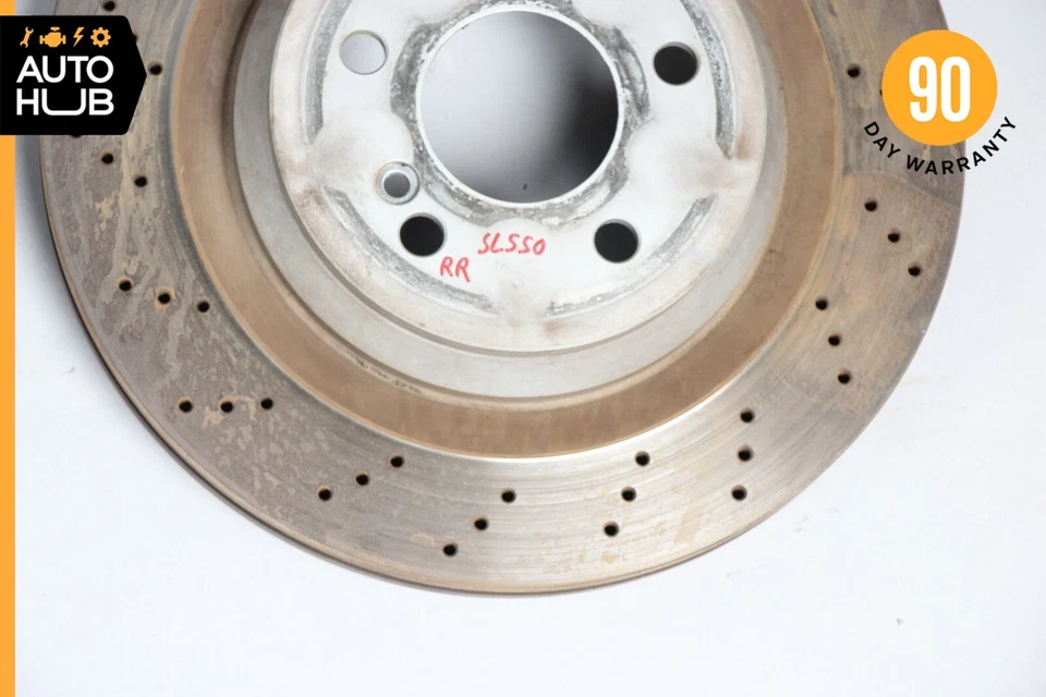 07-12 Mercedes R230 SL550 Juego de rotores de freno trasero disco izquierdo y derecho OEM 66k Foto 4 de 4