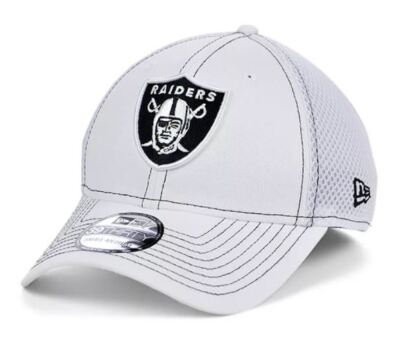 Las Vegas Raiders New Era 39THIRTY Flex Fit Team Logo Neo Hat Cap - White
