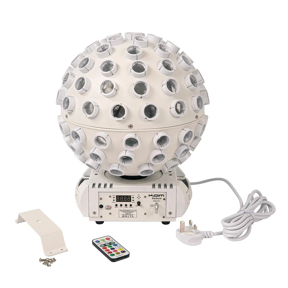 Kam Stratosphere Ghost Starburst White Mirror Ball Effect Light RGBW Disco DJ - Image 2 of 4