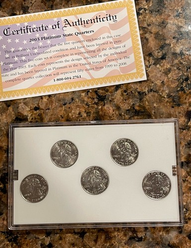 2003 P Neuwertig Platinum Edition State Quarter Collection 5-teiliges Set COA (#124) - Bild 3 von 3