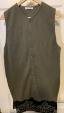 Joan Vass Studio Womens Sz 1 Cotton Cardigan Dress Green Buttons
