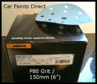 100 Mirka Basecut 15 Hole Sanding Discs 6" / 150mm / 6 inch P80 Grit (Velcr0)