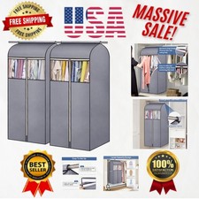 2-Pack 54'' Breathable Garment Bags with Clear Window for Closet Organization