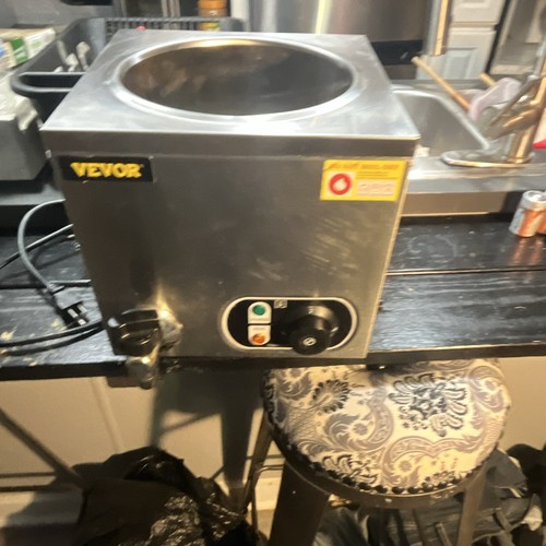 VEVOR Commercial Countertop Food Warmer, Stainless Steel Round Well, Temp Knob