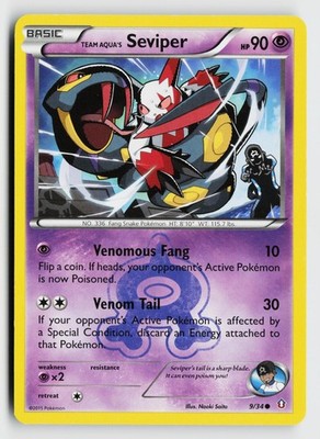 Team Aqua's Seviper 9/34 Common Double Crisis Pokemon Damaged