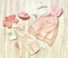 Barbie Fashion Avenue Light Pink Dresses Lot With Accessories Vintage 1990s
