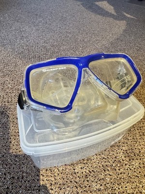Deep See SCUBA dive mask - Blue with case