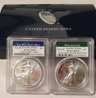 2021 P&W American Silver Eagle PCGS MS 70 FDOI Type1 and US Mint Blue Laqure Box