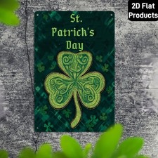 2D Lucky Shamrock Clover Metal Wall Art St. Patrick's Day Sign Party Decoration