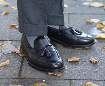 Grant Stone Tassel Loafer, schwarz, Herrenschuh, klassisch, rahmengenäht, 8.5 US