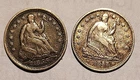 Lot Of (2) 1855-P F, 1858-P EF Details Seated Liberty Half Dimes - no Reserve