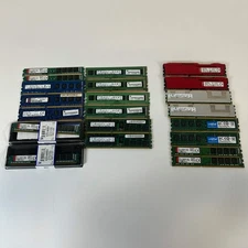 Lot of 21 Kingston, Samsung, Crucial, HyperX DDR3 RAM Sticks Mixed Speeds