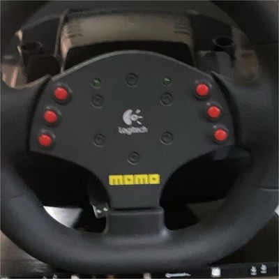 Logitech MOMO Racing Force Racing Wheel Wired w/ Pedals for PC, Black