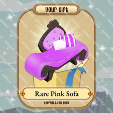 Animal Jam Classic AJC Rare Pink Sofa READ DESCRIPTION
