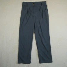 Halara Dusty Blue Corduroy Straight Leg Pants Size M Zipper Fly High Rise