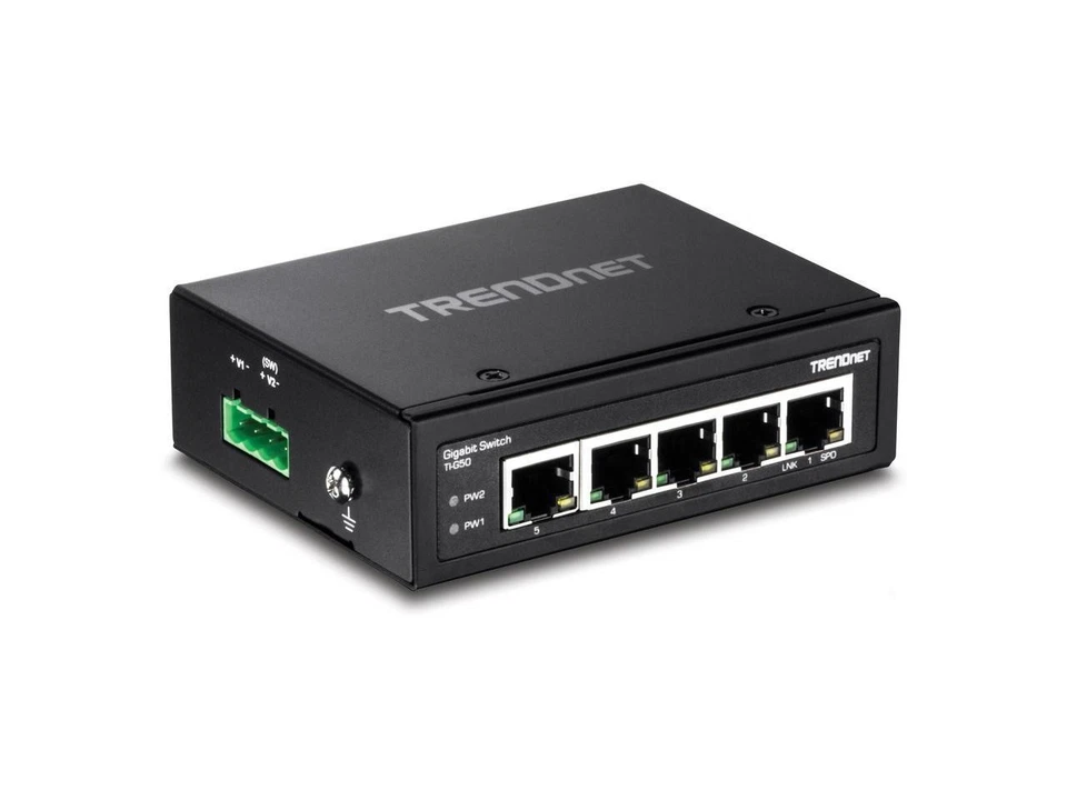 TRENDnet 5-Port Hardened Industrial Gigabit DIN-Rail Switch, TI-G50, 10 Gbps, - Image 2 of 4