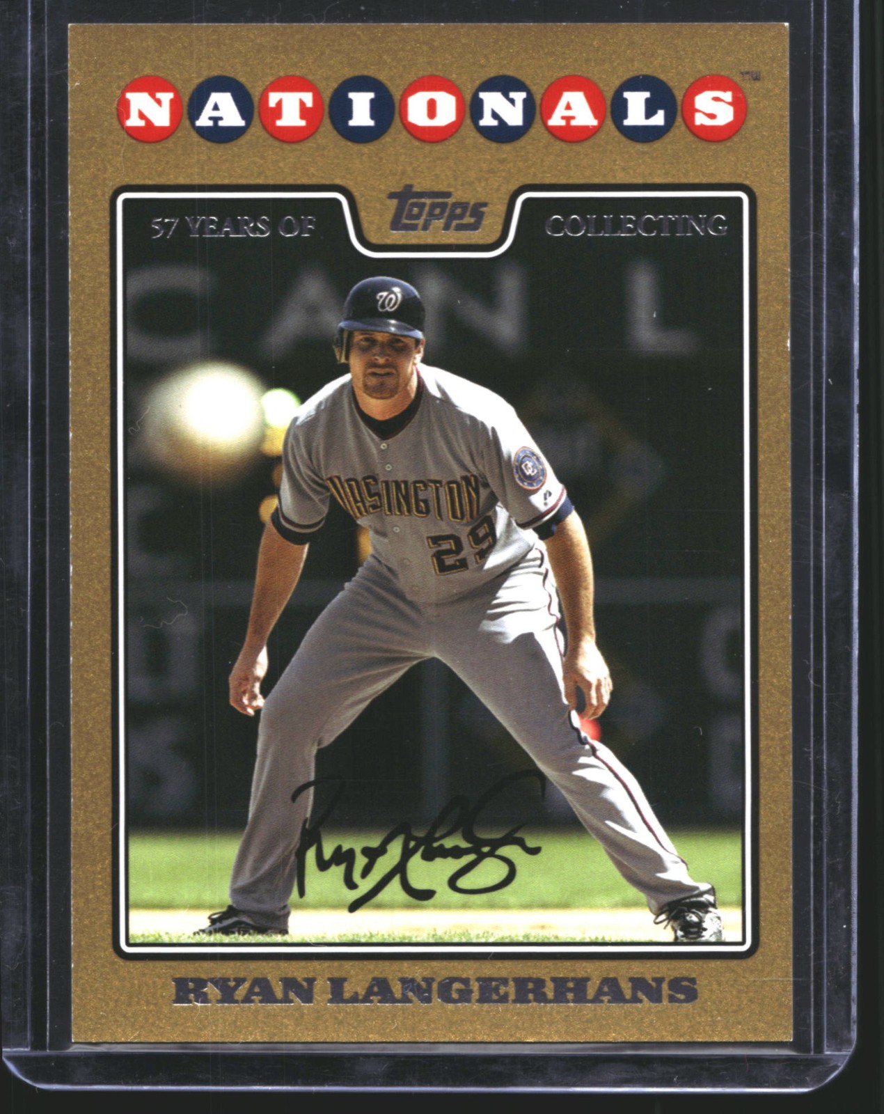 Ryan Langerhans 2008 Topps Gold Updates & Highlights Washington Nationals #/2008