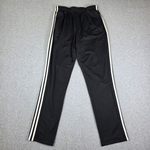 Adidas Track Pants Black 3 Stripe Kids Size L Black Soccer Training Pants - Picture 2 of 12