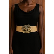 Vintage Buxton Belt Buckle  Lion and Lamb  Gold-Tone Collectible Americana