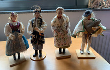 4 Trachtenpuppen Polen Krakau Vintage - Größe 25 cm - alte Handarbeit - Rarität