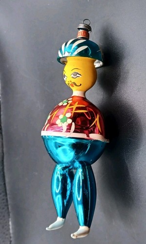 Vintage Italian Blown Glass De Carlini Christmas Ornament Asian Man
