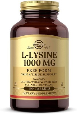 Solgar L-Lysine 1000 mg, 100 Tablets - Enhanced 100 Count (Pack of 1)
