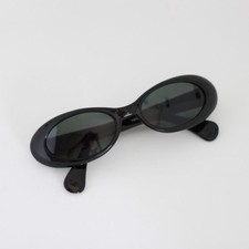 Authentic Vintage Women  s Black Oval Sunglasses